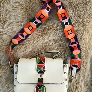 Colorful Strap White Handbag